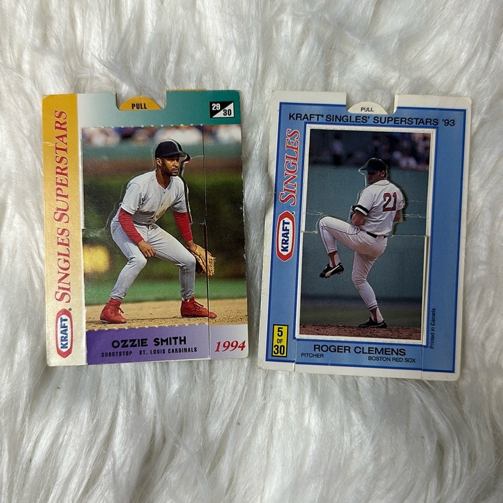 Vintage Baseball Kraft Pull Cards Ozzie Smith Roger Clemens Singles Superstars